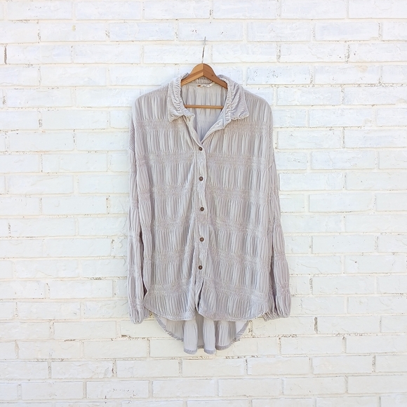 Free People My Best Top Gray Velvet Medium - Picture 4 of 10